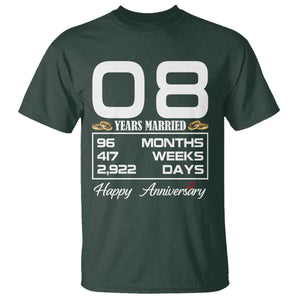 Vintage 8th Wedding Anniversary T Shirt Eight Years Married Gift