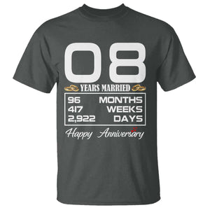 Vintage 8th Wedding Anniversary T Shirt Eight Years Married Gift