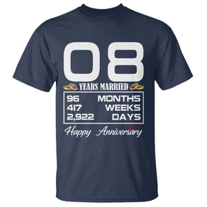 Vintage 8th Wedding Anniversary T Shirt Eight Years Married Gift