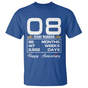 Vintage 8th Wedding Anniversary T Shirt Eight Years Married Gift