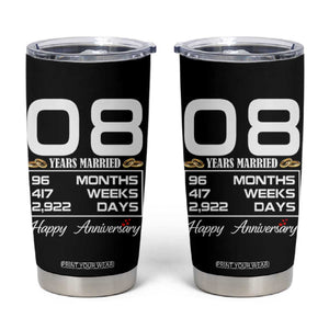 Vintage 8th Wedding Anniversary Tumbler Cup Eight Years Married Gift