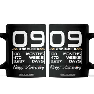 Vintage 9th Wedding Anniversary Coffee Mug Nine Years Married Gift