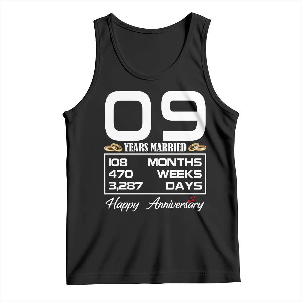 Vintage 9th Wedding Anniversary Tank Top Nine Years Married Gift