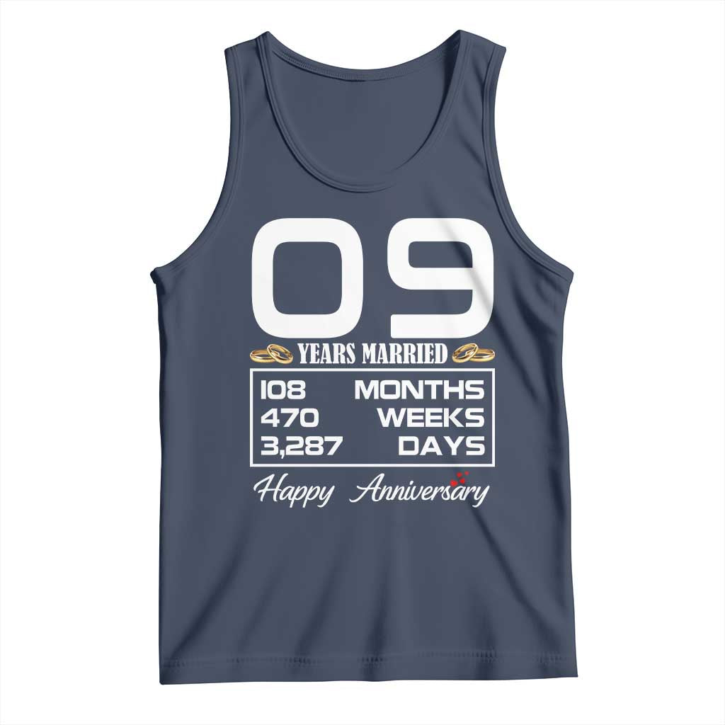 Vintage 9th Wedding Anniversary Tank Top Nine Years Married Gift