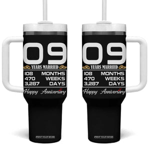 Vintage 9th Wedding Anniversary Tumbler With Handle Nine Years Married Gift