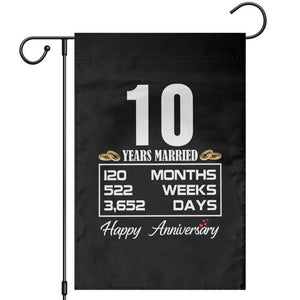 Vintage 10th Wedding Anniversary Garden Flag Ten Years Married Gift
