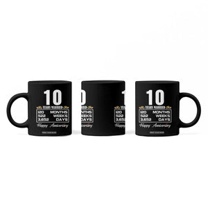 Vintage 10th Wedding Anniversary Coffee Mug Ten Years Married Gift