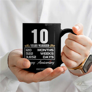 Vintage 10th Wedding Anniversary Coffee Mug Ten Years Married Gift