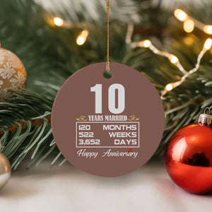 Vintage 10th Wedding Anniversary Ceramic Ornament Ten Years Married Gift