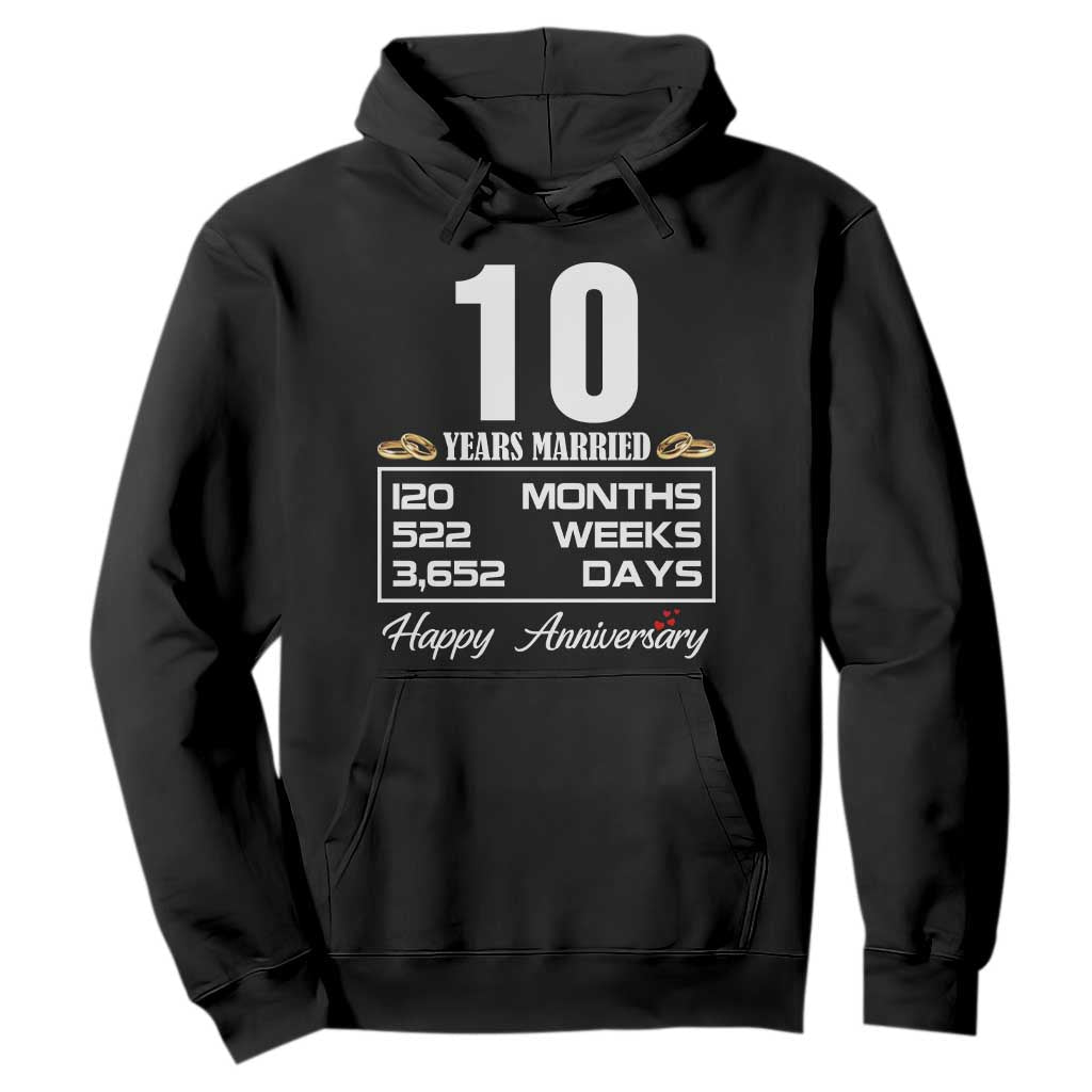 Vintage 10th Wedding Anniversary Hoodie Ten Years Married Gift