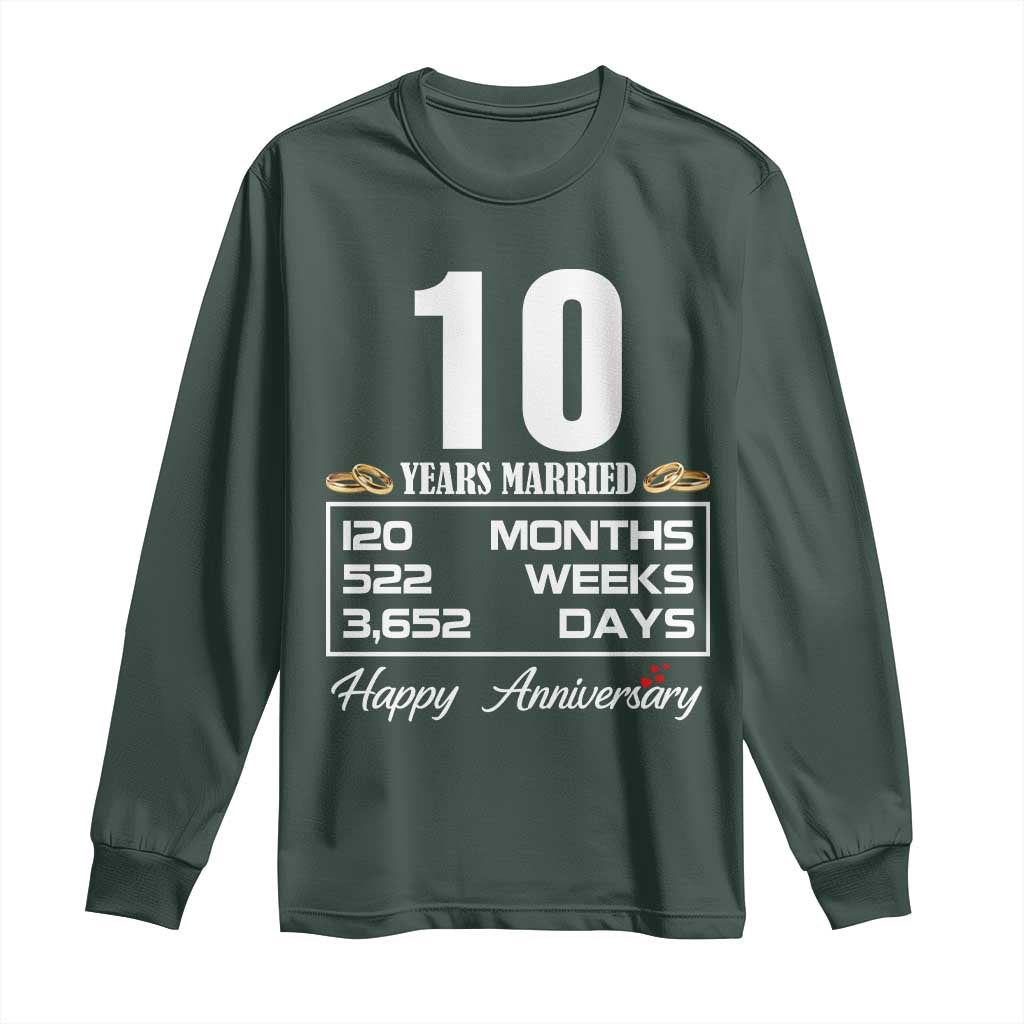 Vintage 10th Wedding Anniversary Long Sleeve Shirt Ten Years Married Gift
