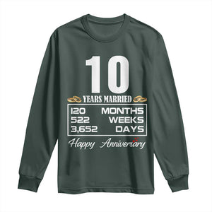 Vintage 10th Wedding Anniversary Long Sleeve Shirt Ten Years Married Gift