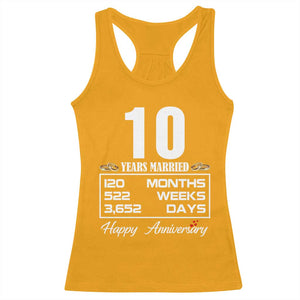 Vintage 10th Wedding Anniversary Racerback Tank Top Ten Years Married Gift