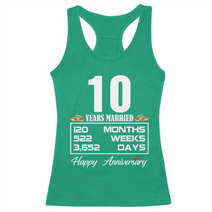 Vintage 10th Wedding Anniversary Racerback Tank Top Ten Years Married Gift