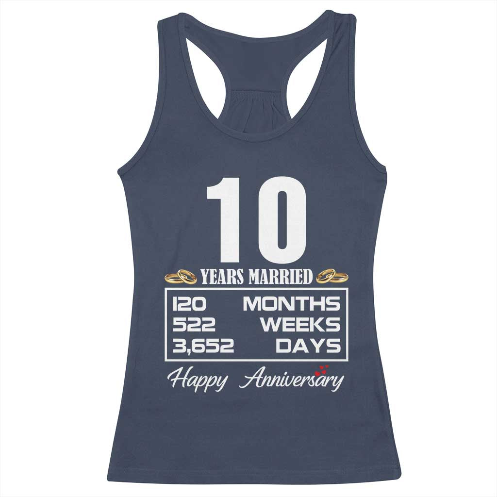 Vintage 10th Wedding Anniversary Racerback Tank Top Ten Years Married Gift