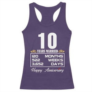 Vintage 10th Wedding Anniversary Racerback Tank Top Ten Years Married Gift