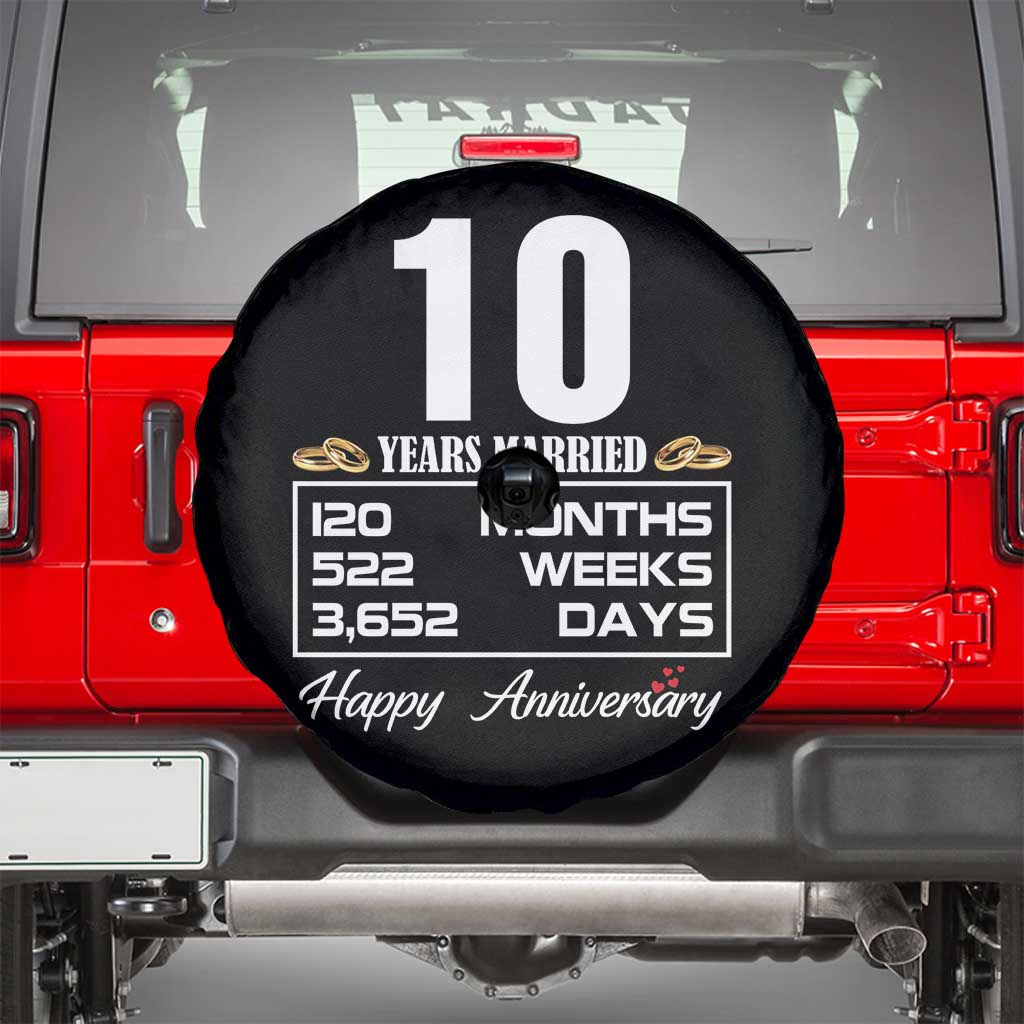Vintage 10th Wedding Anniversary Spare Tire Cover Ten Years Married Gift