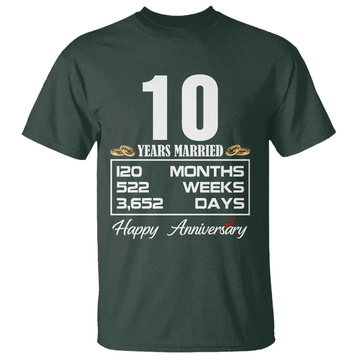 Vintage 10th Wedding Anniversary T Shirt Ten Years Married Gift