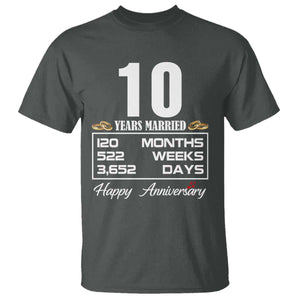 Vintage 10th Wedding Anniversary T Shirt Ten Years Married Gift