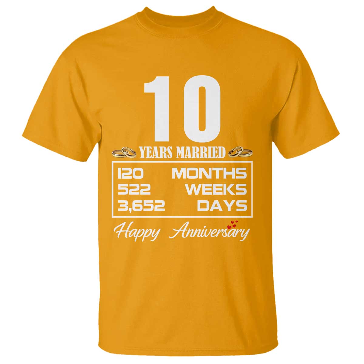 Vintage 10th Wedding Anniversary T Shirt Ten Years Married Gift