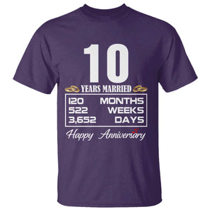 Vintage 10th Wedding Anniversary T Shirt Ten Years Married Gift