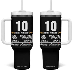 Vintage 10th Wedding Anniversary Tumbler With Handle Ten Years Married Gift
