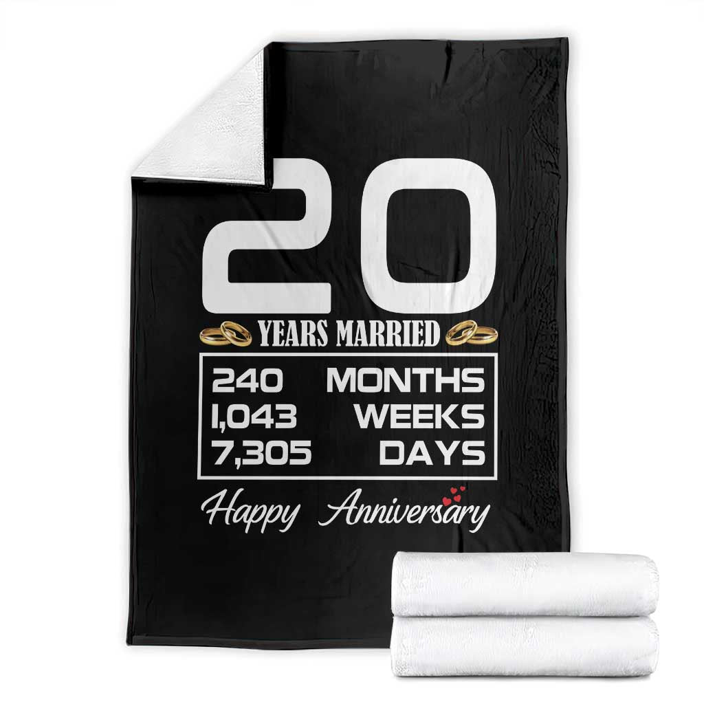 Vintage 20th Wedding Anniversary Throw Blanket Twenty Years Married Gift