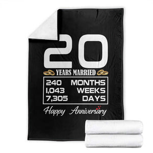 Vintage 20th Wedding Anniversary Throw Blanket Twenty Years Married Gift