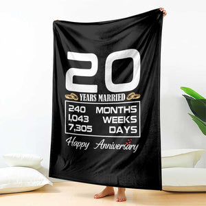 Vintage 20th Wedding Anniversary Throw Blanket Twenty Years Married Gift