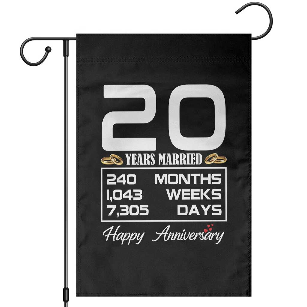 Vintage 20th Wedding Anniversary Garden Flag Twenty Years Married Gift