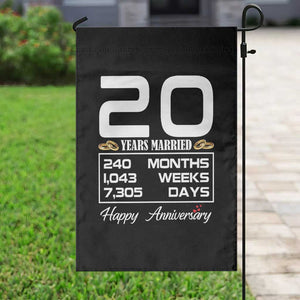 Vintage 20th Wedding Anniversary Garden Flag Twenty Years Married Gift