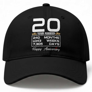 Vintage 20th Wedding Anniversary Baseball Cap Twenty Years Married Gift
