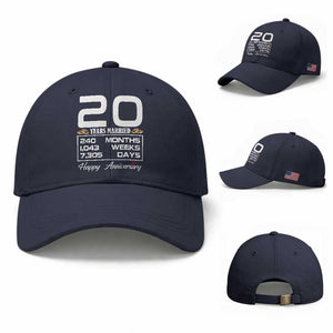 Vintage 20th Wedding Anniversary Baseball Cap Twenty Years Married Gift