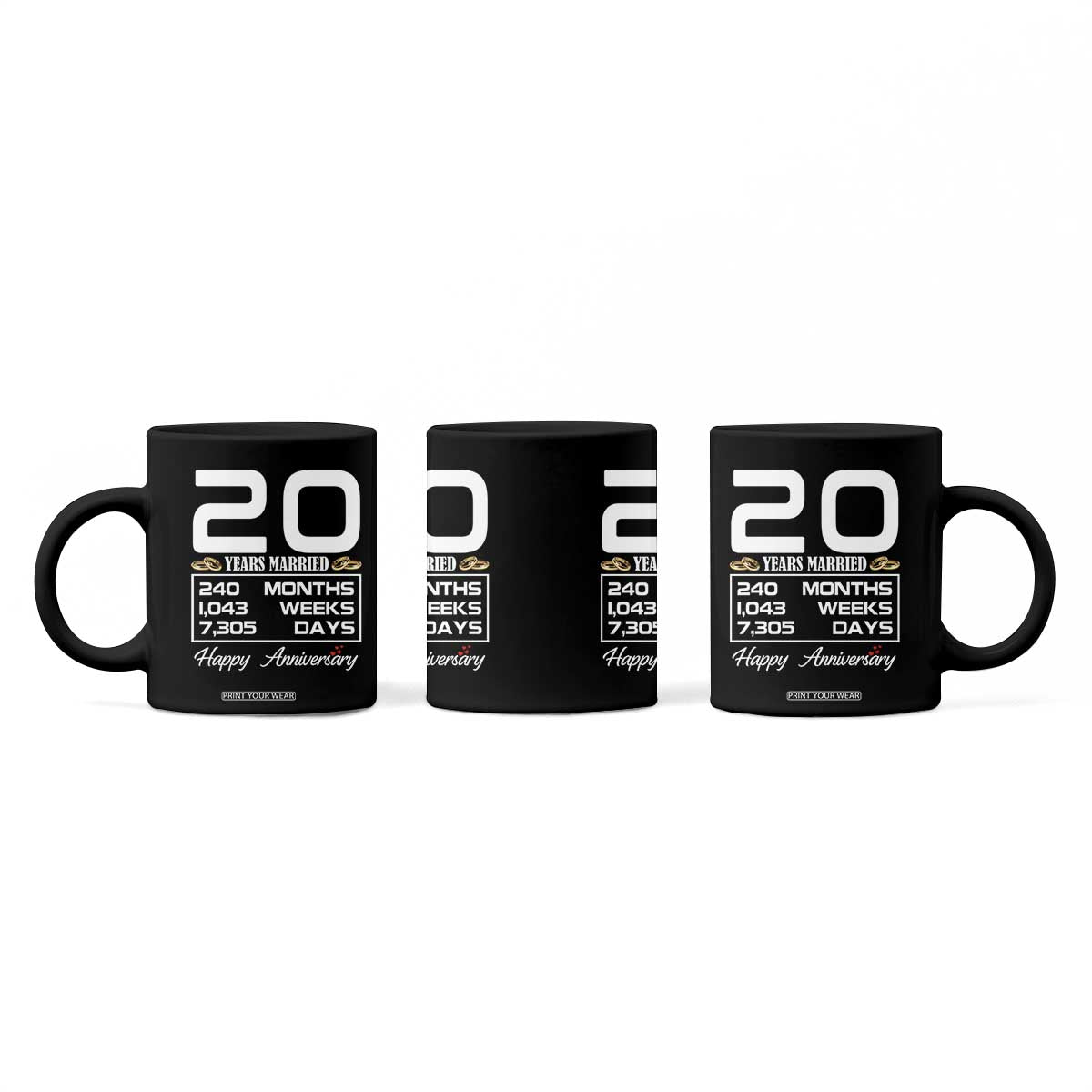 Vintage 20th Wedding Anniversary Coffee Mug Twenty Years Married Gift
