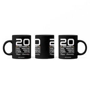 Vintage 20th Wedding Anniversary Coffee Mug Twenty Years Married Gift