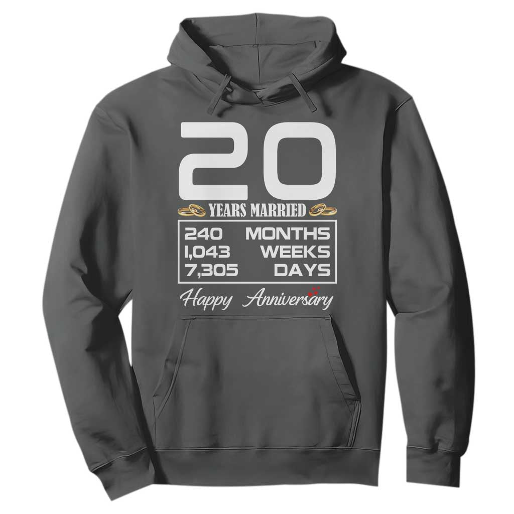 Vintage 20th Wedding Anniversary Hoodie Twenty Years Married Gift