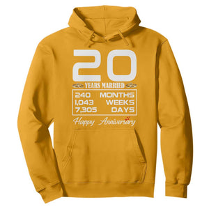 Vintage 20th Wedding Anniversary Hoodie Twenty Years Married Gift