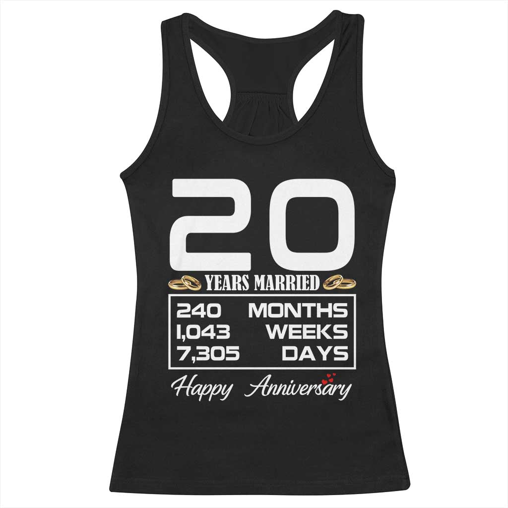 Vintage 20th Wedding Anniversary Racerback Tank Top Twenty Years Married Gift