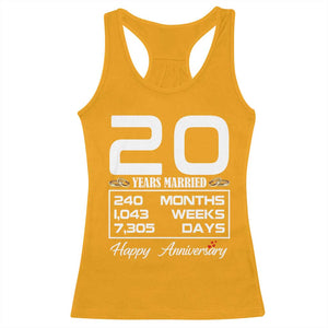Vintage 20th Wedding Anniversary Racerback Tank Top Twenty Years Married Gift
