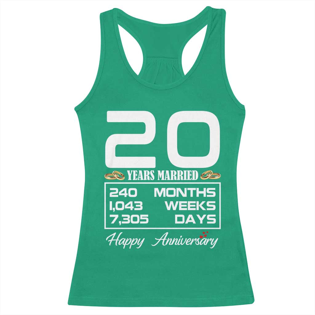 Vintage 20th Wedding Anniversary Racerback Tank Top Twenty Years Married Gift
