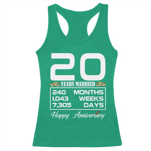 Vintage 20th Wedding Anniversary Racerback Tank Top Twenty Years Married Gift