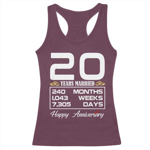Vintage 20th Wedding Anniversary Racerback Tank Top Twenty Years Married Gift