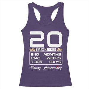 Vintage 20th Wedding Anniversary Racerback Tank Top Twenty Years Married Gift