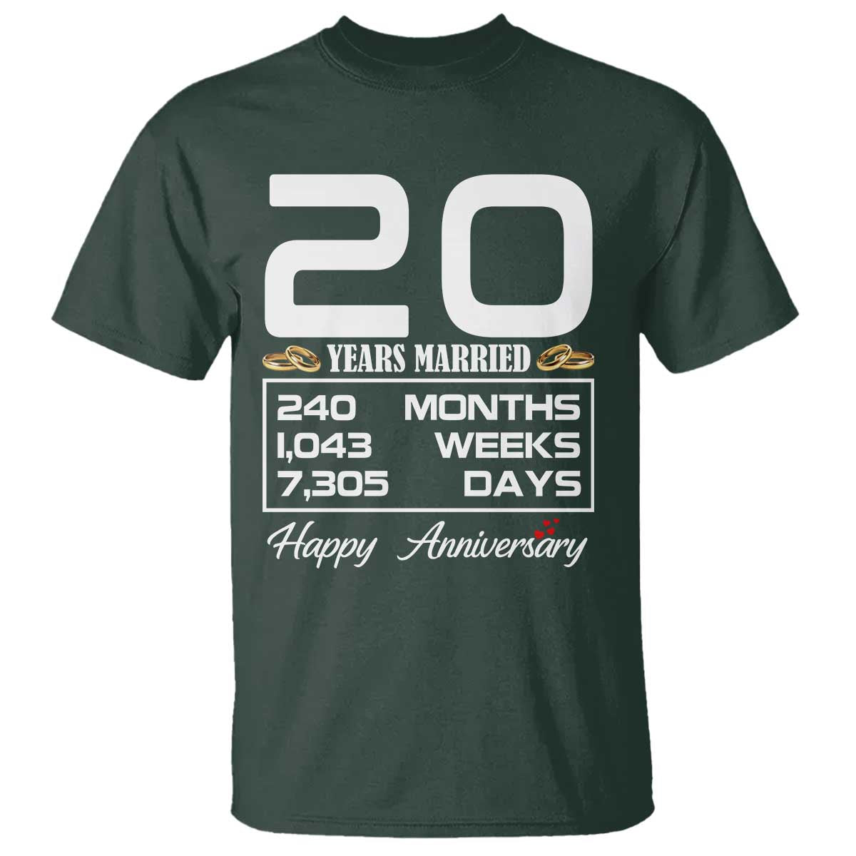 Vintage 20th Wedding Anniversary T Shirt Twenty Years Married Gift