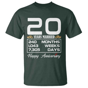 Vintage 20th Wedding Anniversary T Shirt Twenty Years Married Gift
