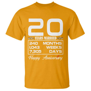 Vintage 20th Wedding Anniversary T Shirt Twenty Years Married Gift