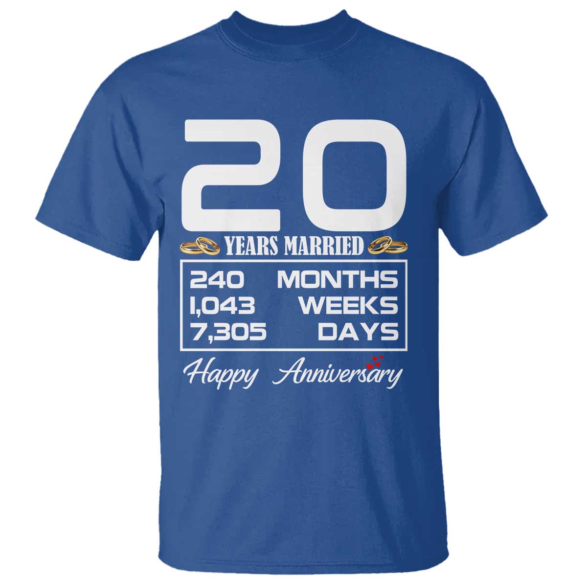 Vintage 20th Wedding Anniversary T Shirt Twenty Years Married Gift