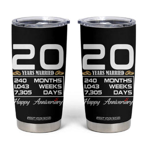 Vintage 20th Wedding Anniversary Tumbler Cup Twenty Years Married Gift
