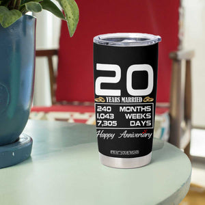 Vintage 20th Wedding Anniversary Tumbler Cup Twenty Years Married Gift