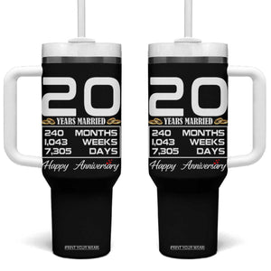 Vintage 20th Wedding Anniversary Tumbler With Handle Twenty Years Married Gift